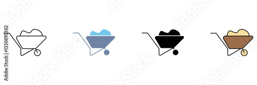 wheelbarrow concept line icon. Simple element illustration.