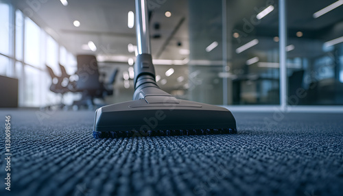 Wallpaper Mural Male janitor vacuuming carpet in a modern office building. Concept of commercial cleaning, maintenance, hygiene, workplace sanitation Torontodigital.ca