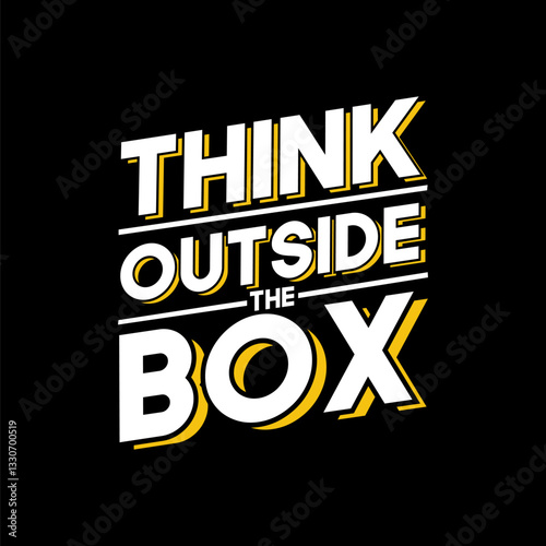 T-shirt design think outside the box