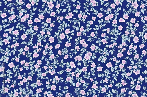 Delicate floral print fabric texture background