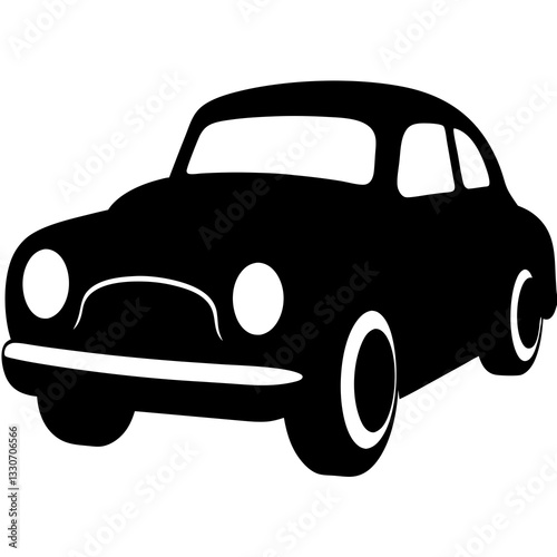 a silhouette of a classic vintage car with a clean design and bold shapes vector illustration