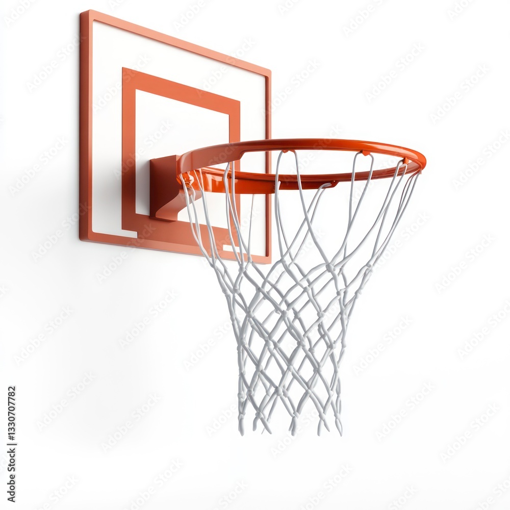 Basketball hoop, indoor court, white background, game Basketball hoop, indoor court, white background, game