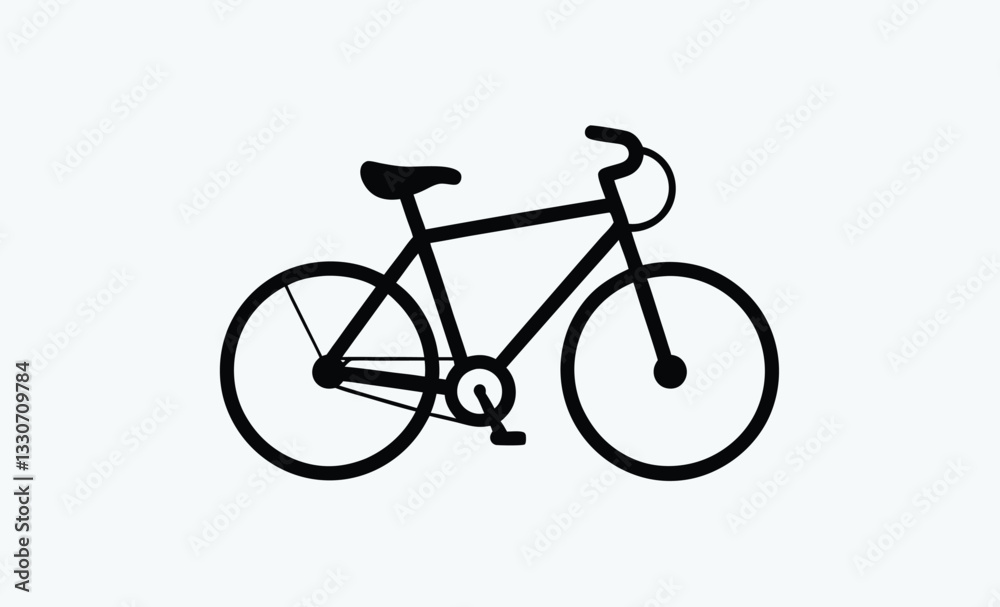 Bicycle vector silhouette icon, bicycle icon isolated on white Bicycle vector silhouette icon, bicycle icon isolated on white
