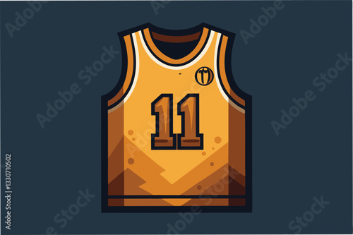 Basketball jersey design featuring number eleven with a unique color scheme and geometric pattern, suitable for sports apparel branding or personal use
