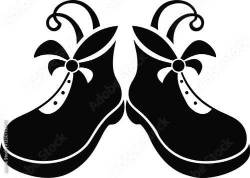 Clown Shoes  black silhouette,Clown Shoes  vector illustration