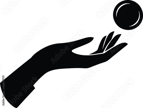 hand Flip Coin silhouette