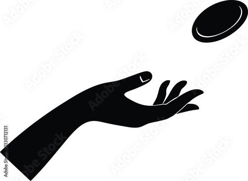 hand Flip Coin silhouette