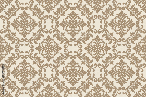 Damask seamless pattern vector background. baroque style pattern. Luxury textile. Graphic ornate pattern for wallpaper, fabric, packaging, wrapping. Damask floral ornament