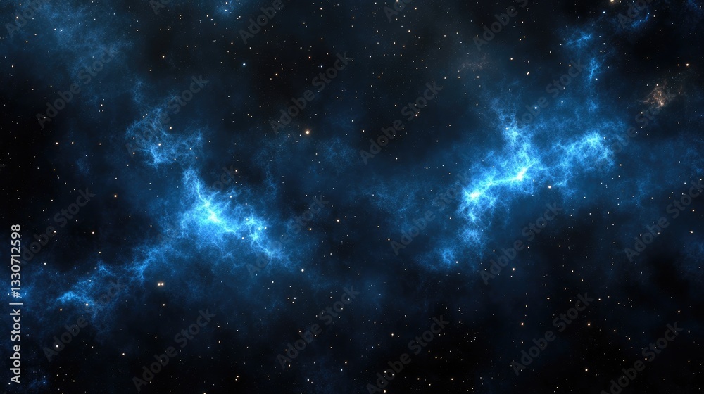 Naklejka premium A cosmic-inspired deep blue and black gradient with tiny scattered stars