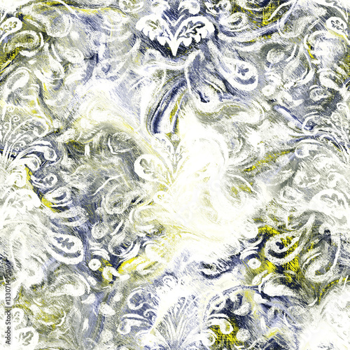 Frosted paisley aura pattern. Seamless, vintage-inspired paisley with a frosted, ethereal feel. Perfect for fabric, prints, & more.