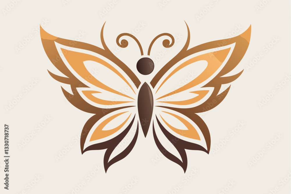 Illustration of a beautiful butterfly with intricate patterns in earthy tones showcasing elegant wings and detailed body features Illustration of a beautiful butterfly with intricate patterns in earthy tones showcasing elegant wings and detailed body features