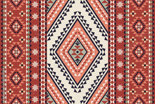 Navajo pattern Native America South Western ethnic decor style. tribal vector seamless pattern. Indian ornament Boho geometric ornament.folk.orientel. Window.tukey Mexican .blanket, rug. Woven carpet