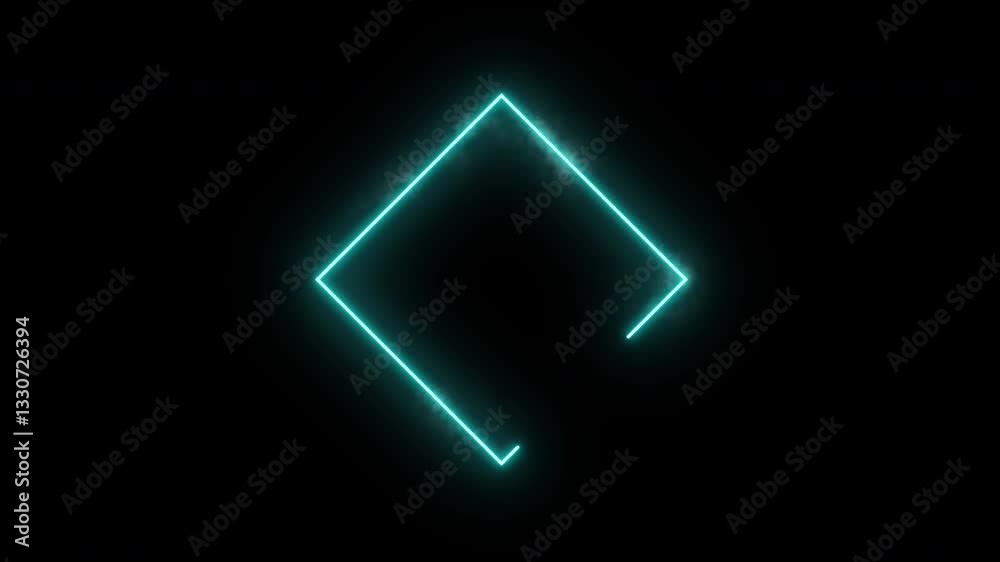 Bright Teal Neon Glowing Square Lines Abstract Dark Background Light Design Art - 4k Video - Background Animation Bright Teal Neon Glowing Square Lines Abstract Dark Background Light Design Art - 4k Video - Background Animation