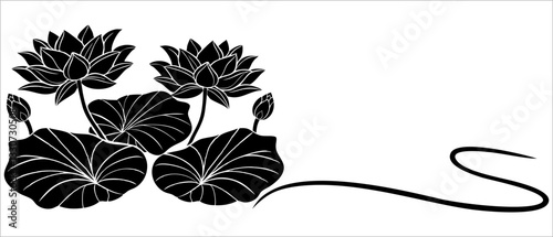 Lotus flower vector silhouette for vesak day