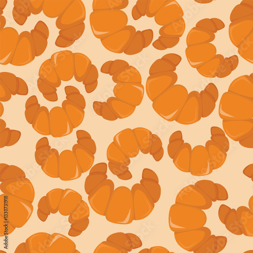 Croissant bread pattern for background, fabric, wrapper, cover, etc.