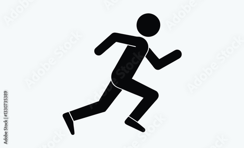 Run, running man, sprinter, isolated vector silhouette. male runner 