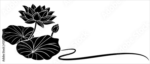 Lotus flower vector silhouette for vesak day