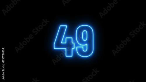 Free Download Abstract glowing neon text countdown 49 number illustration background 4K resolution. - GFXLoad