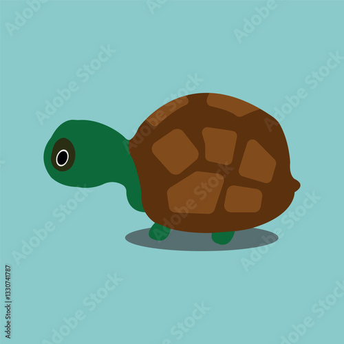 Vector illustration of turtle. Cartoon illustration. 