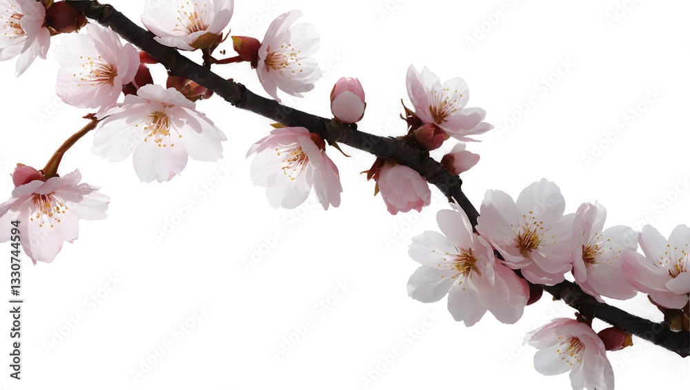 Obraz premium Cherry Blossom Flower PNG Transparent – Soft Feminine Floral Clipart for Beauty, Skincare, and Wellness Branding