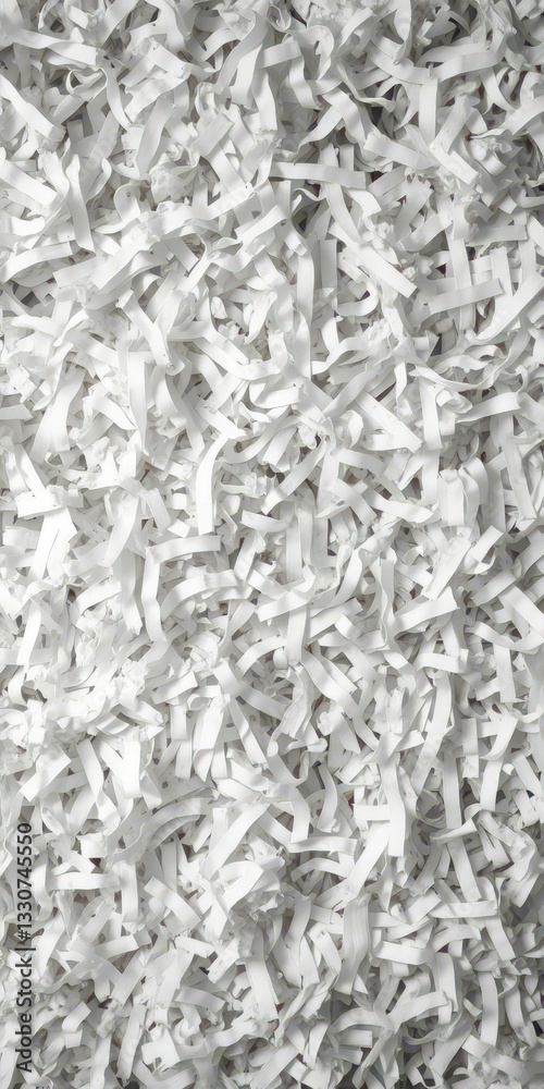 A large pile of crumpled white shredded paper fills the frame, waste,garbage A large pile of crumpled white shredded paper fills the frame, waste,garbage