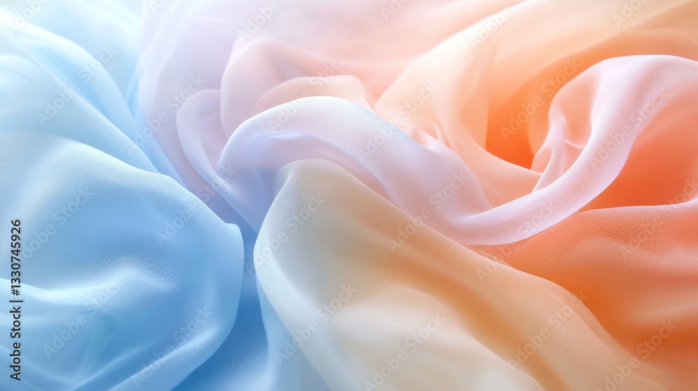 Soft pastel fabric drapes in gentle folds Soft pastel fabric drapes in gentle folds