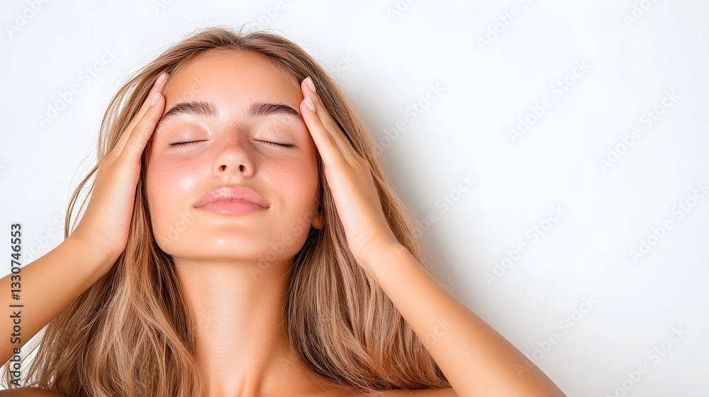 a beautiful shampoo model with long, flowing hair, Generative AI a beautiful shampoo model with long, flowing hair, Generative AI
