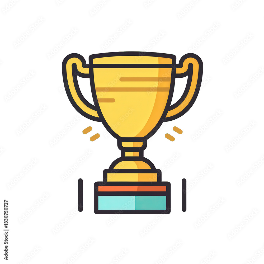 Illustration of golden trophy with confetti on pedestal against a white background, denoting victory, achievement, and celebration isolated on white or transparent png Illustration of golden trophy with confetti on pedestal against a white background, denoting victory, achievement, and celebration isolated on white or transparent png