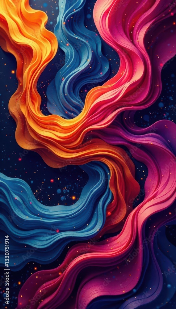Interwoven lines & forms, contrasting hues, layered textures, contemporary, layer Interwoven lines & forms, contrasting hues, layered textures, contemporary, layer