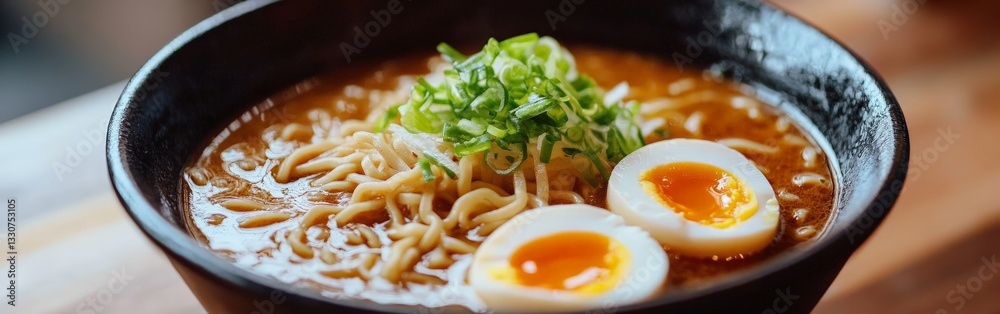 Delicious Spicy Noodle Soup with Savory Broth Fresh Herbs and Tantalizing Egg Delicious Spicy Noodle Soup with Savory Broth Fresh Herbs and Tantalizing Egg