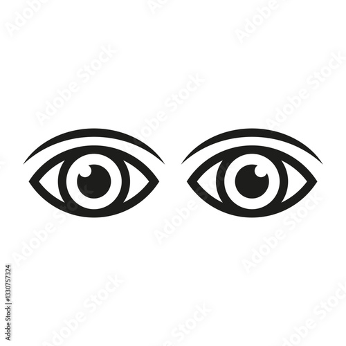 Eye symbol vector. Vision graphic icon. Black and white design. Optical perception illustration.