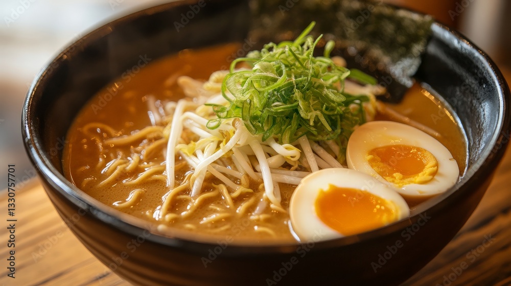Delicious Spicy Noodle Soup with Savory Broth Fresh Herbs and Tantalizing Egg Delicious Spicy Noodle Soup with Savory Broth Fresh Herbs and Tantalizing Egg