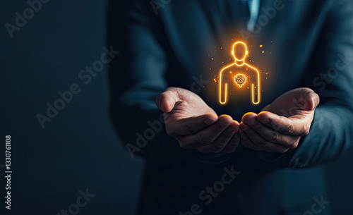 Protecting Human Potential A Glowing Symbol of Care and Support