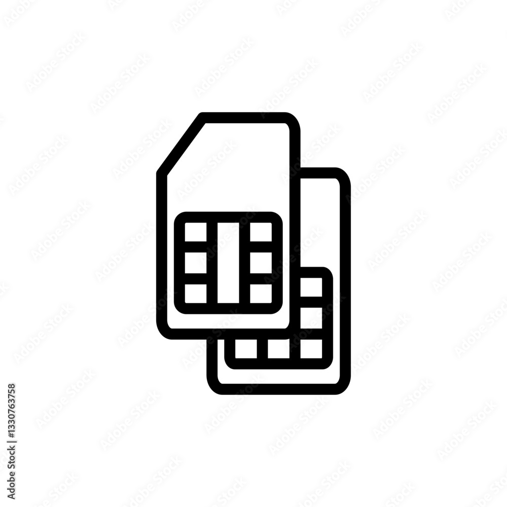 Sim card icon vector illustration. dual sim card sign and symbol