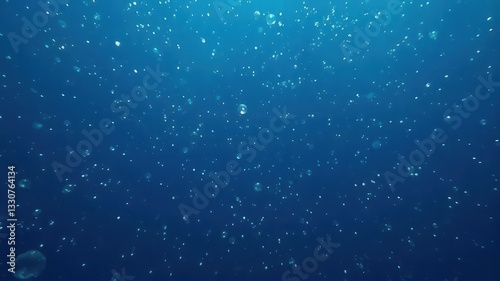 Abstract underwater scene, deep blue background with floating bubbles, mystery, texture