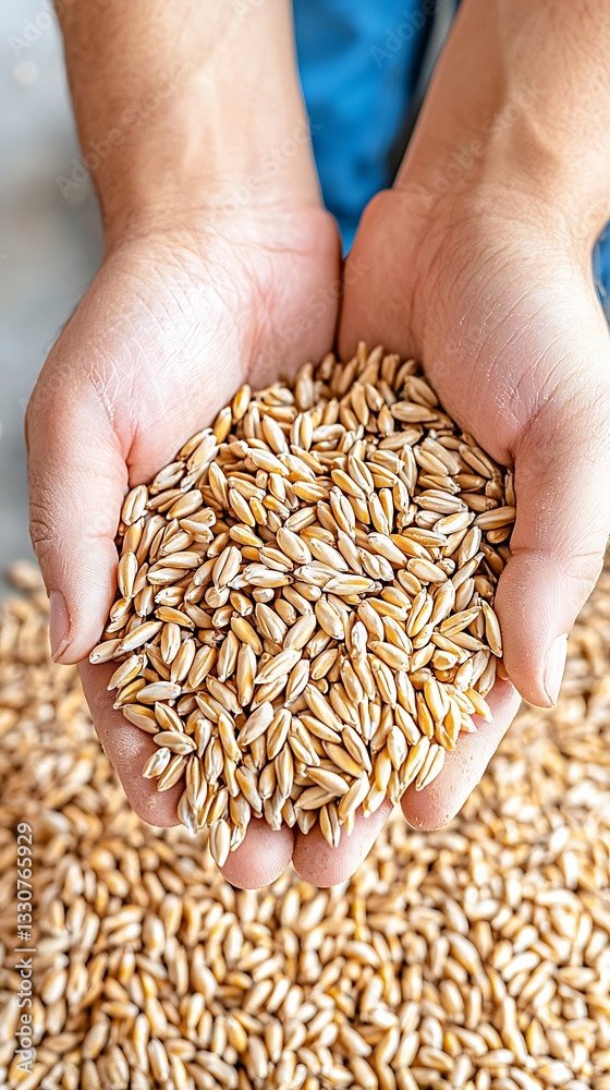 Harvesting grains a close-up of oats in hands farm setting food photography nature's bounty