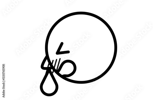 鼻の痒み・鼻水のアイコンベクターイラスト シンプル モノクロ 白黒