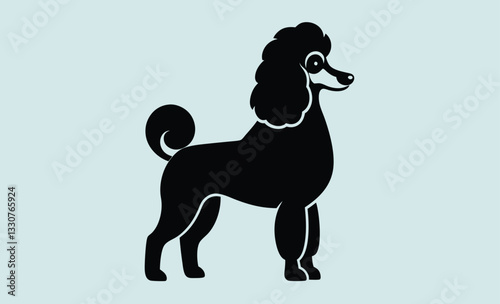 French poodle silhouette vector, walking Poodle dog silhouette isolated on a white background. Vector illustration  