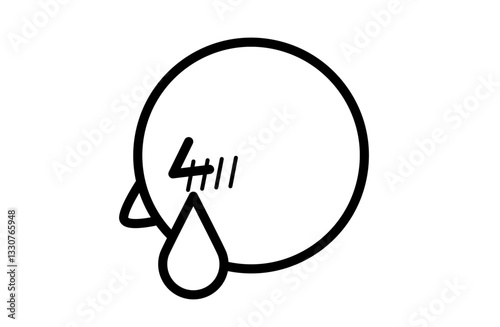 目の痒み・涙のアイコンベクターイラスト シンプル モノクロ 白黒