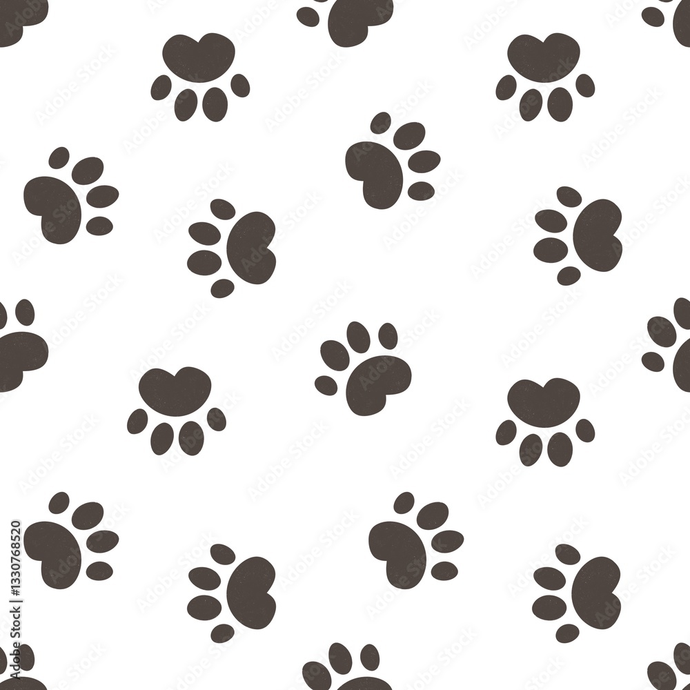 Fototapeta premium Seamless pattern with cartoon footprint. colorful illustration for kids. Animals. hand drawing, flat style. baby design for fabric, print, textile, wrapper