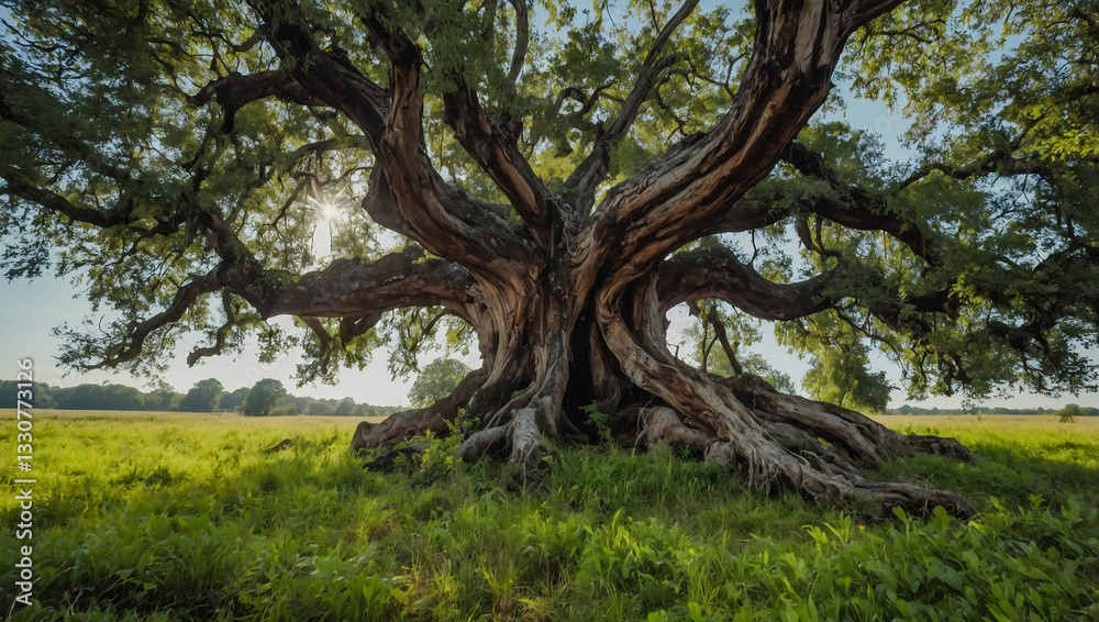 Very old tree with a thick trunk. Very old tree with a thick trunk.