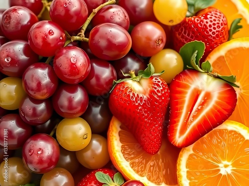 Wallpaper Mural "Fresh Fruit Salad - Vibrant Grapes Torontodigital.ca
