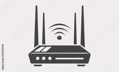 Wi-Fi router silhouette vector, router silhouette vector design 
