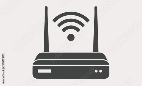 Wi-Fi router silhouette vector, router silhouette vector design 