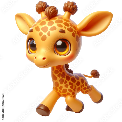 Cute 3d giraffe isolated on white background