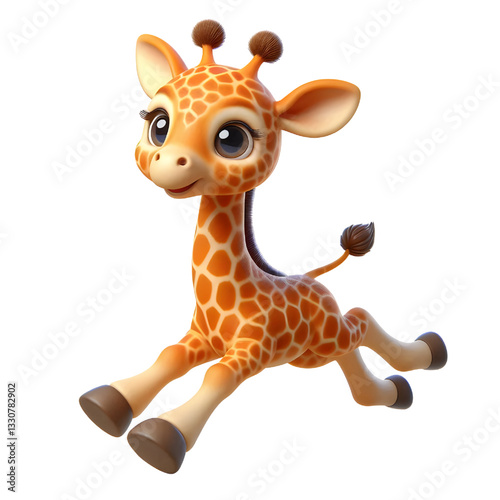 Cute 3d giraffe isolated on white background