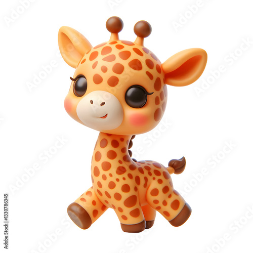 Cute 3d giraffe isolated on white background