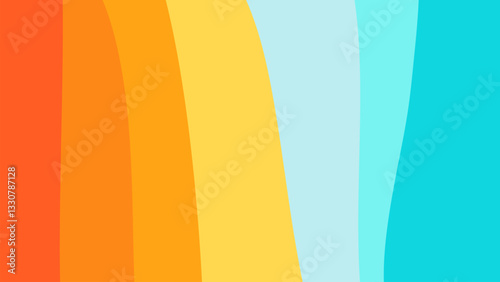 Rainbow background with curved lines. Abstract texture of wavy lines with colorful colors.