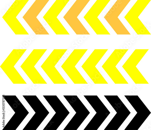 vector illustration of a set of road signs, set chevron icon