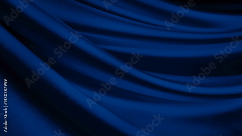 Obraz na płótnie Curtain. Black dark blue abstract background. Silk satin fabric. Silky shine glitter. Soft folds draped wave wavy line fluid. Beautiful elegant luxury festive romantic. w salonie